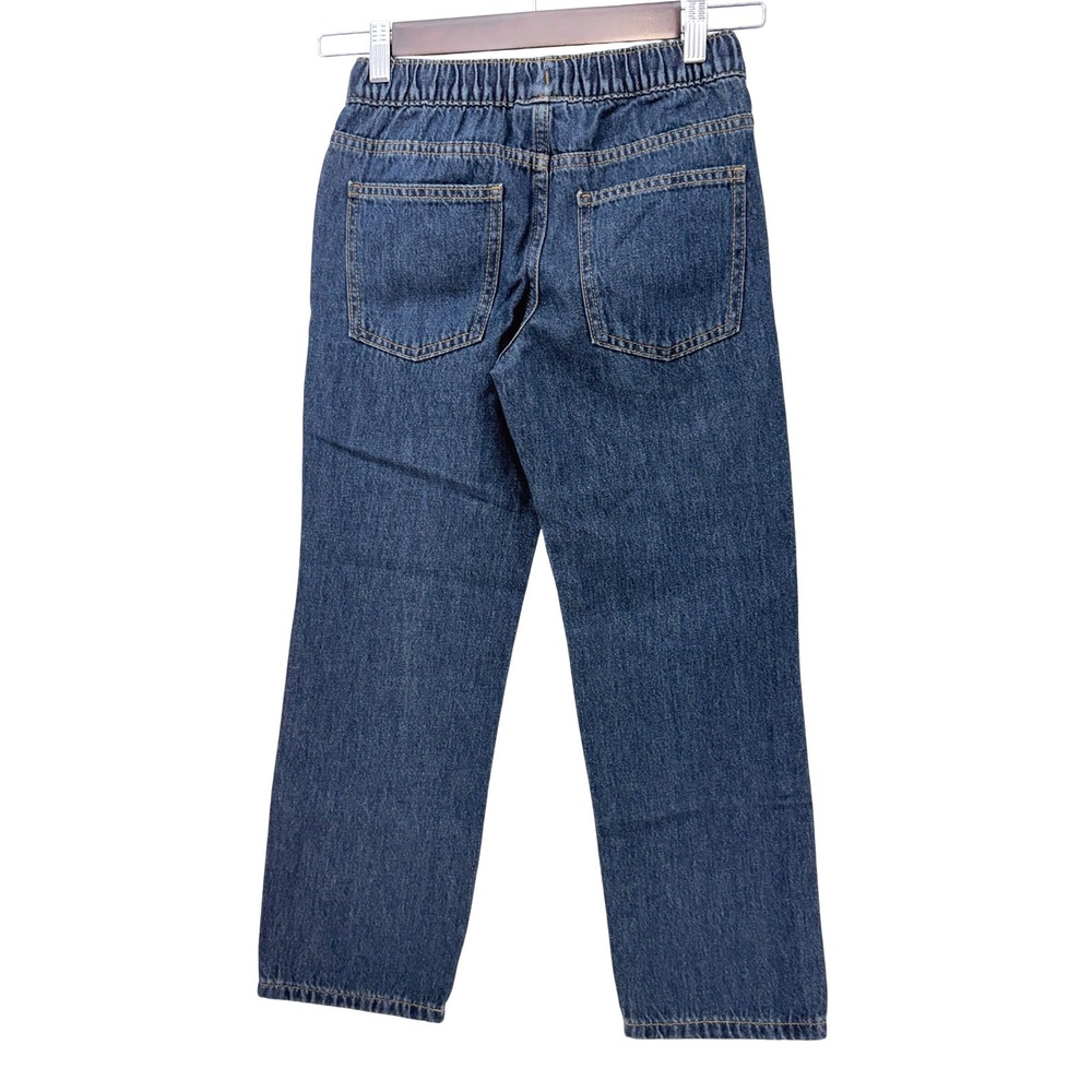 Cat & Jack Straight Jeans Girls Size 8 Dark Wash NEW Flexible Drawstring Denim - Picture 2 of 12